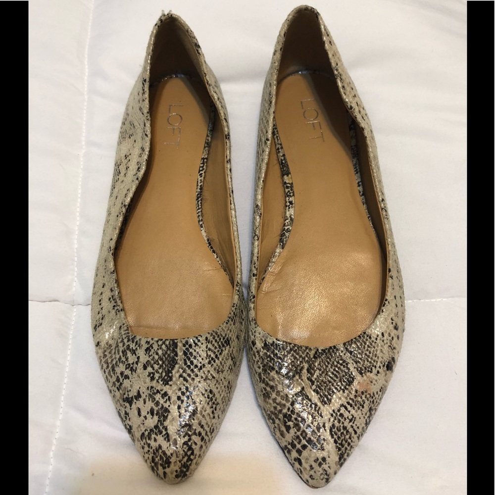 LOFT Snake Print Flats (size 8.5)